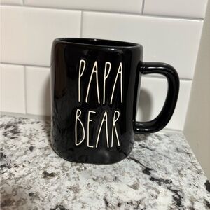 Rae Dunn Papa Bear Black Mug
